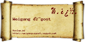 Weigang Ágost névjegykártya
